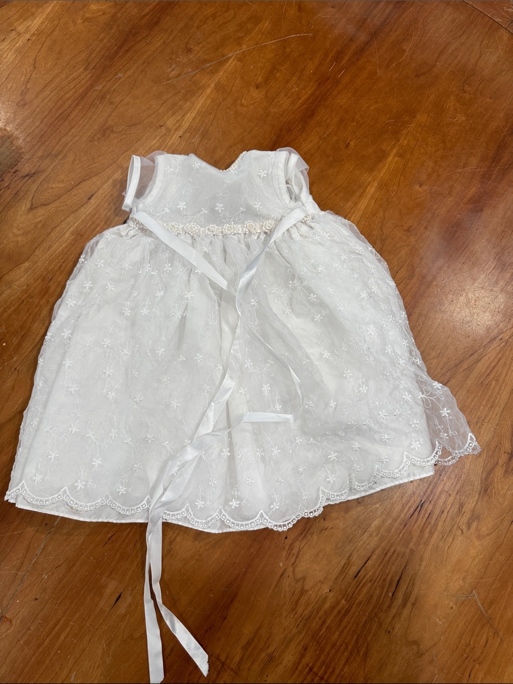 White Embroidered Lace Party Dress for Girls